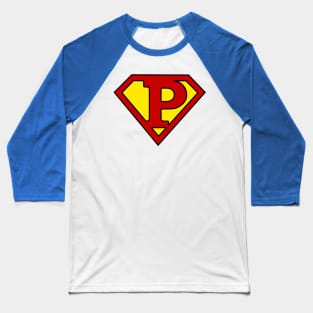 Superhero Symbol Letter P Baseball T-Shirt